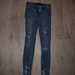 high waisted ripped hollister jeans